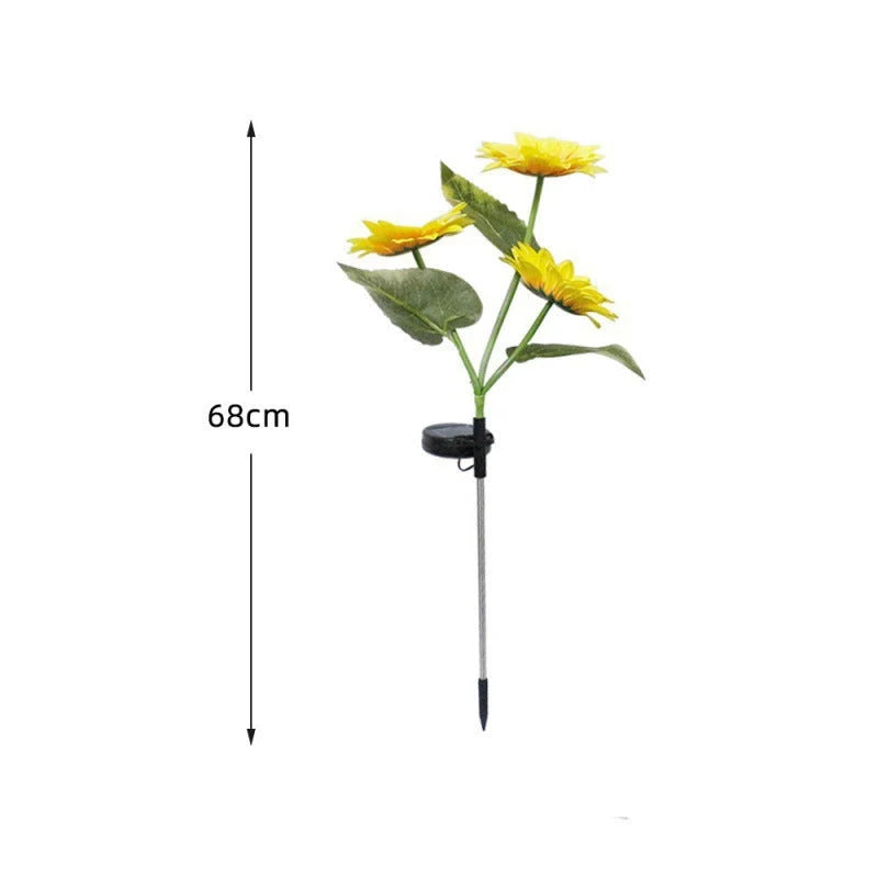 Solar Garden Stake Light Sunflower Dusk-To-Dawn Sensor