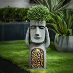 Solar Garden Statue Solar-Powered Weather-Resistant Resin