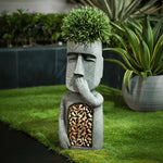Solar Garden Statue Solar-Powered Weather-Resistant Resin