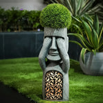 Solar Garden Statue Solar-Powered Weather-Resistant Resin