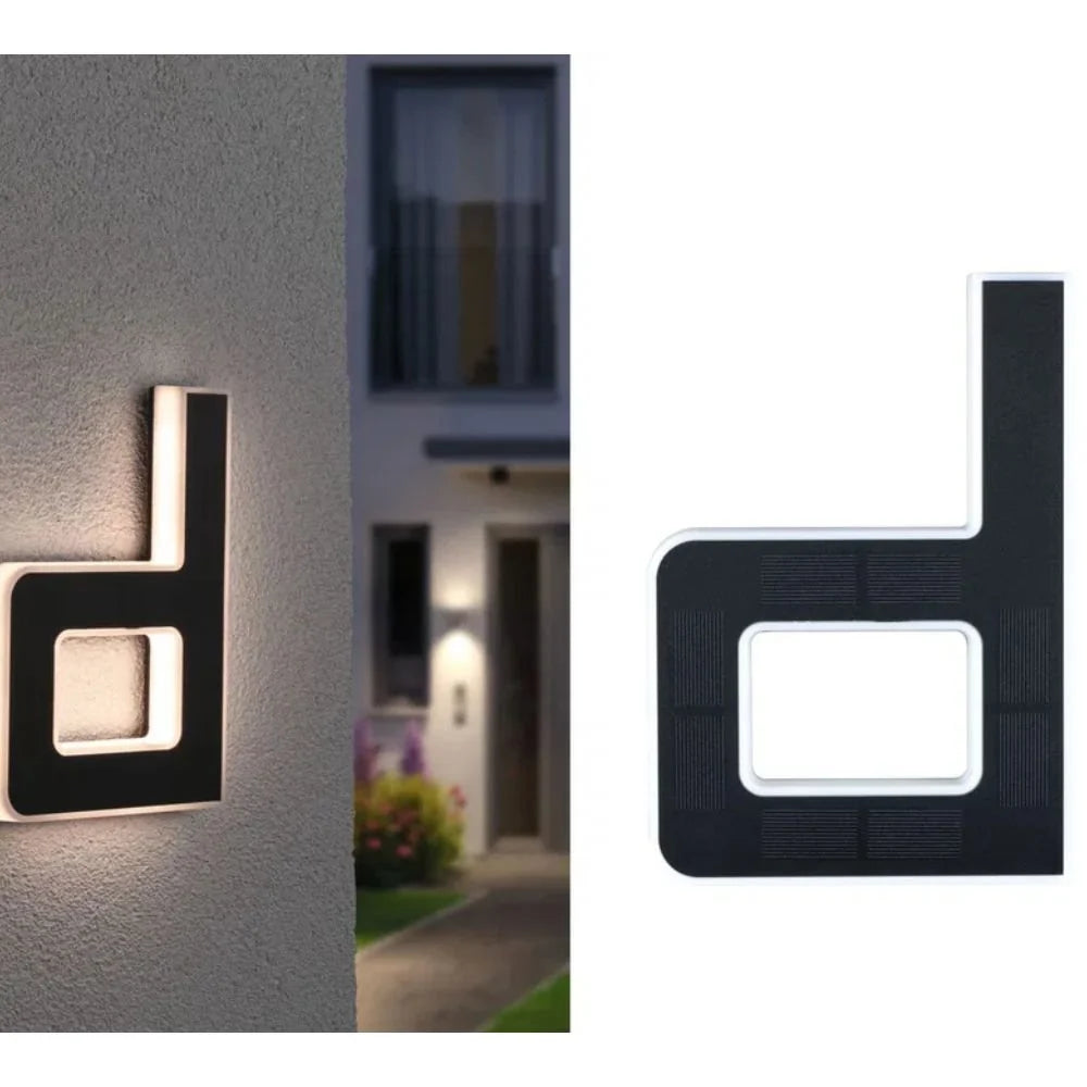 Solar House Number Warm White LED Automatic Dusk Sensor Weather-Resistant