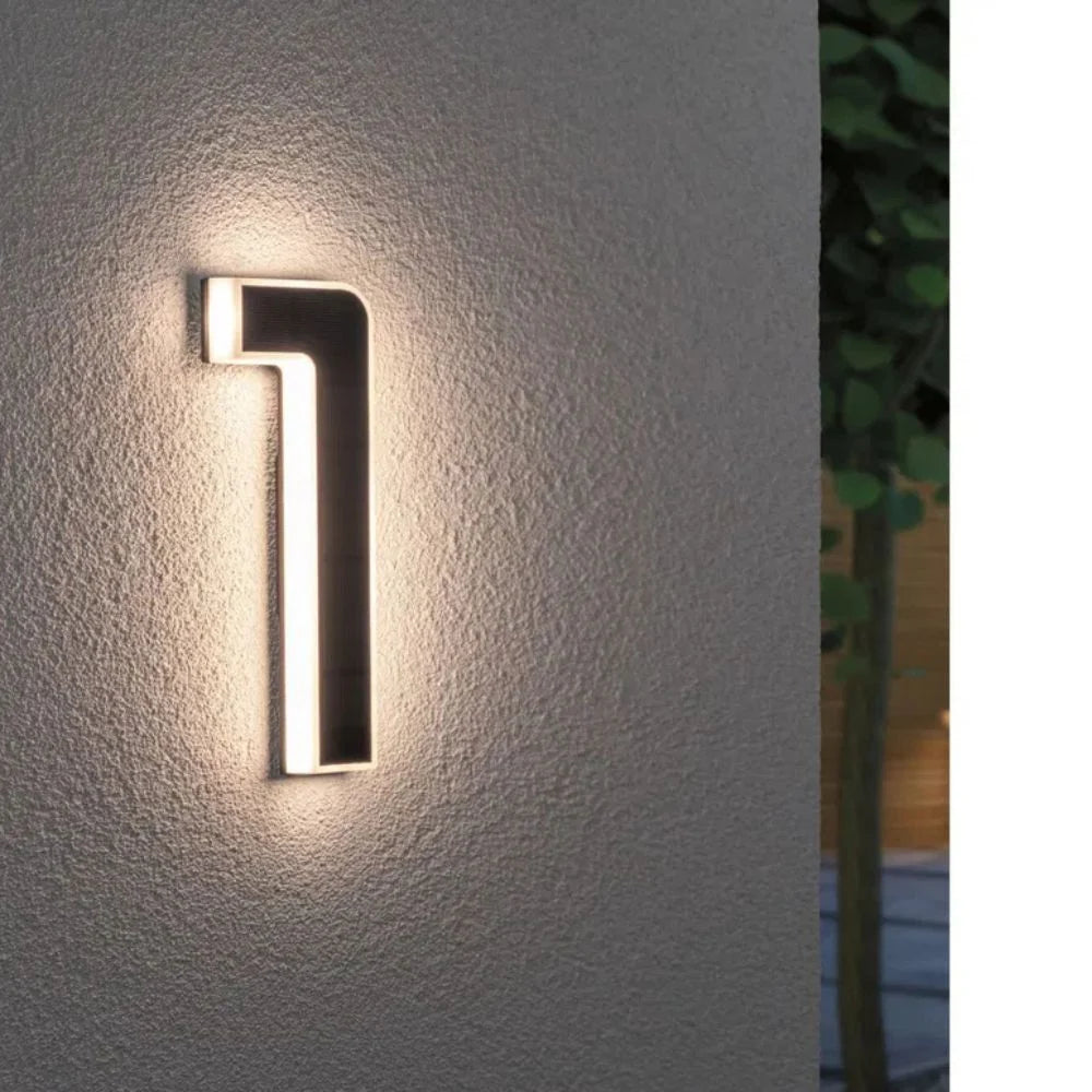 Solar House Number Warm White LED Automatic Dusk Sensor Weather-Resistant