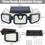 Solar Motion Sensor Light 74 LEDs 270-Degree Coverage Adjustable Head