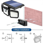Solar Motion Sensor Light 74 LEDs 270-Degree Coverage Adjustable Head
