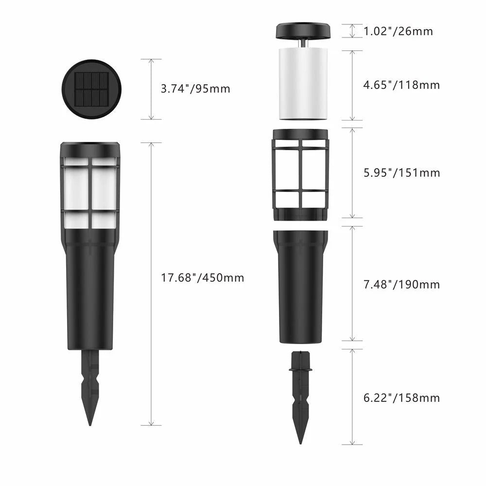 Solar Path Light Flickering Flame & RGB IP65 Weatherproof