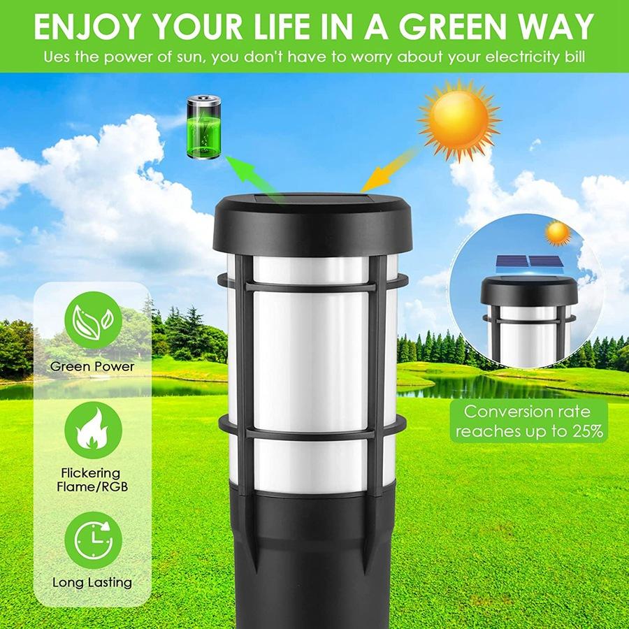 Solar Path Light Flickering Flame & RGB IP65 Weatherproof