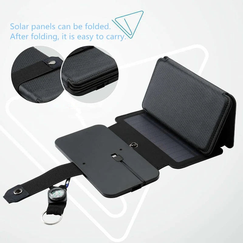 Solar Phone Charger Foldable Dual Device Charging