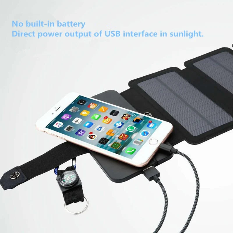 Solar Phone Charger Foldable Dual Device Charging