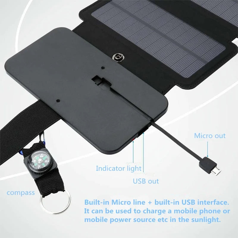 Solar Phone Charger Foldable Dual Device Charging