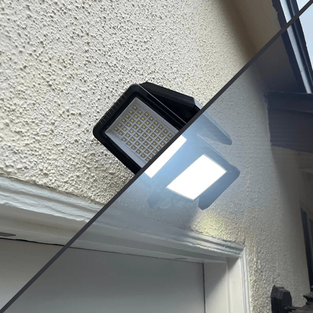 Solar Security Light Motion Sensor Three Adjustable Heads IP65 Water-Resistant