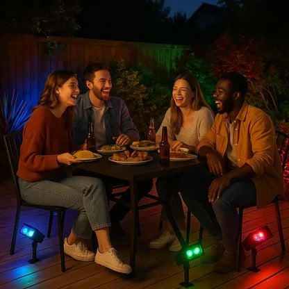 Solar Spotlight Adjustable Zoom RGB & Warm White