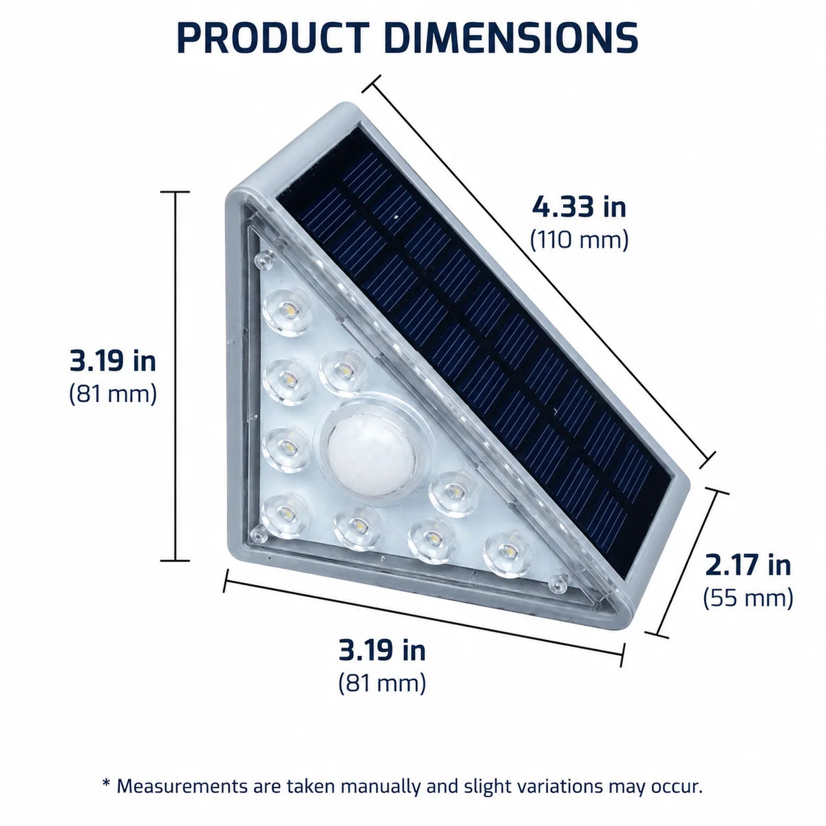 Solar Step Lights Triangle LED Waterproof 10-Hour Runtime