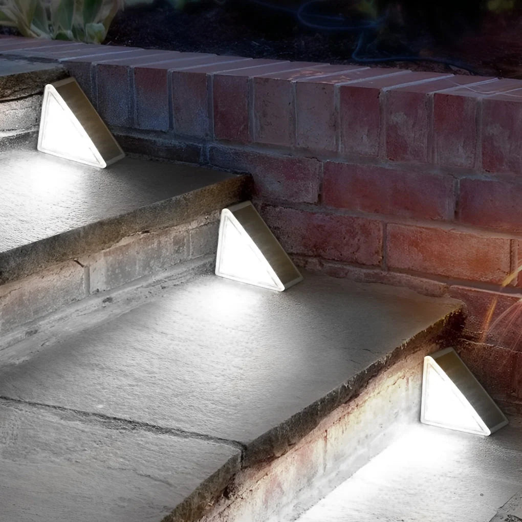 Solar Step Lights Triangle LED Waterproof 10-Hour Runtime