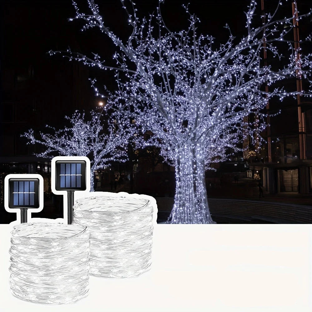 Solar String Lights 104Ft Copper Wire 300 LEDs