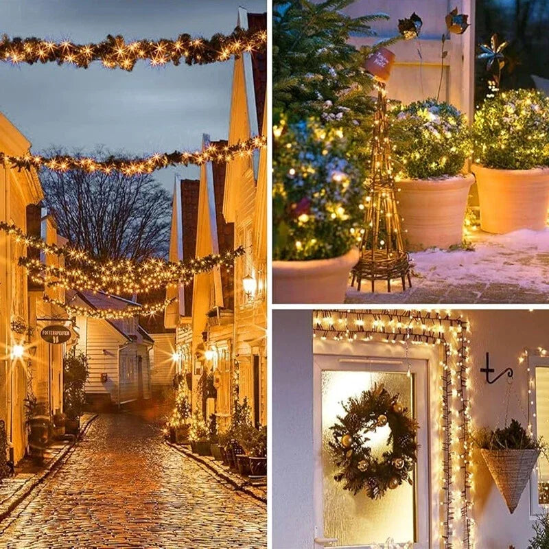 Solar String Lights 104Ft Copper Wire 300 LEDs