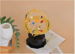 Solar System Orrery Hand-Cranked Brass Oak Base Zodiac Ring