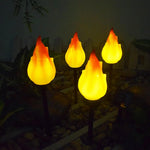 Solar Torch Light Flickering Flame Dusk-To-Dawn