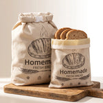 Sourdough Bread Bag Beeswax-Lined Organic Linen Freezer-Safe