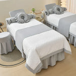Spa Bed Linen Set Four-Piece Heavy-Duty Cream Geometric
