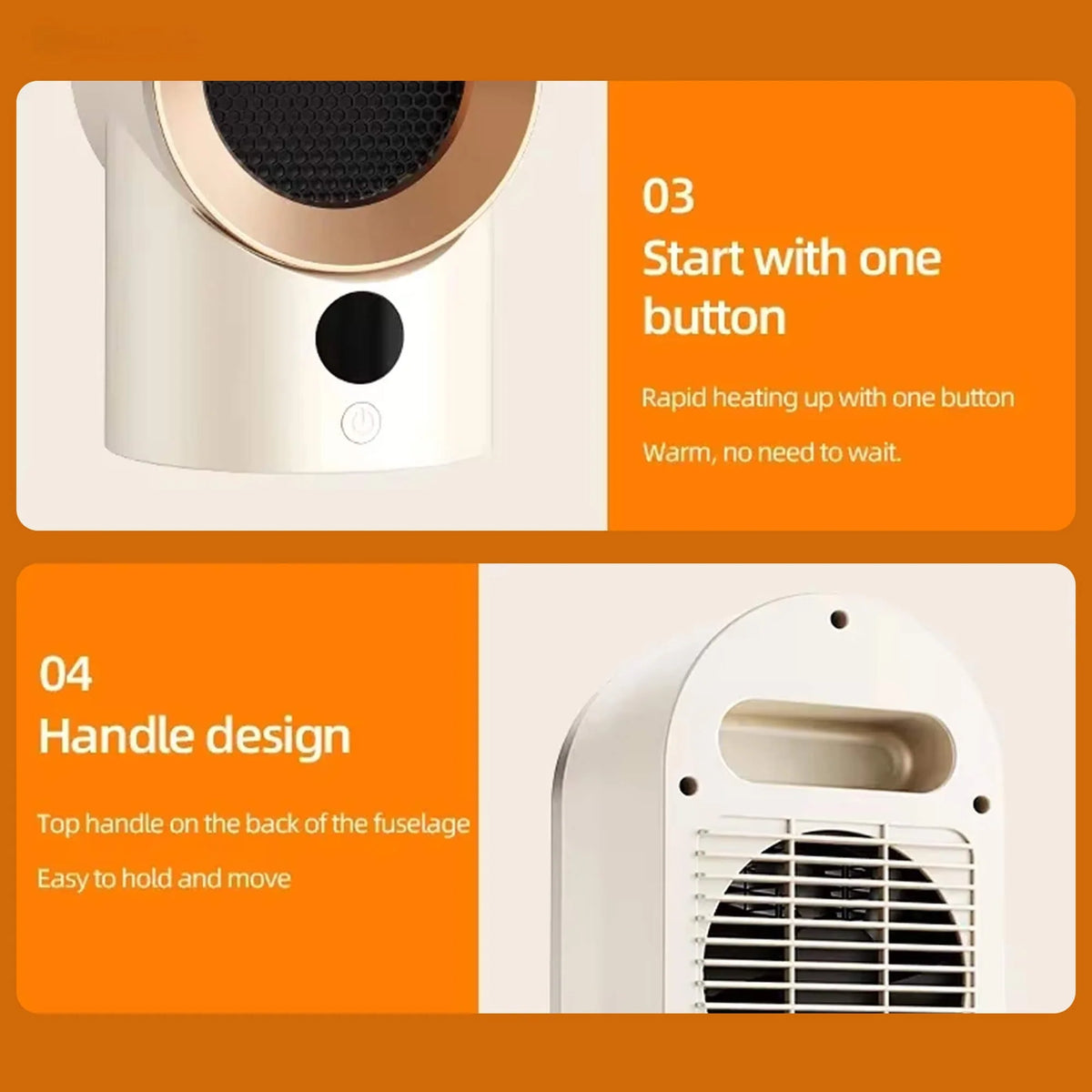 Space Heater Compact Portable Quiet Overheat Protection