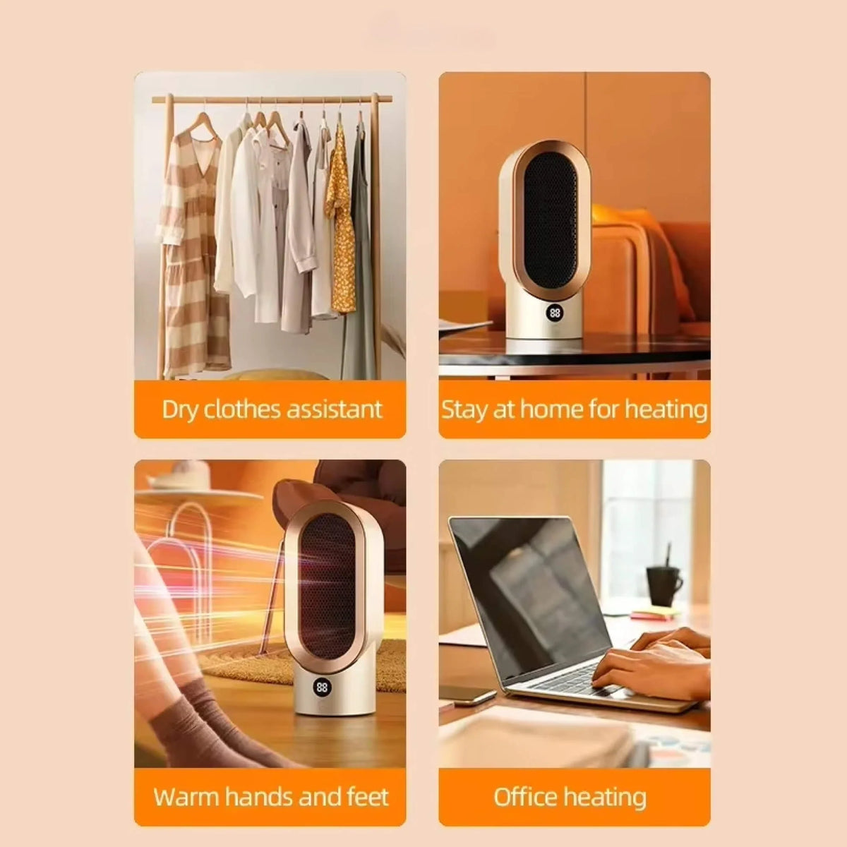 Space Heater Compact Portable Quiet Overheat Protection