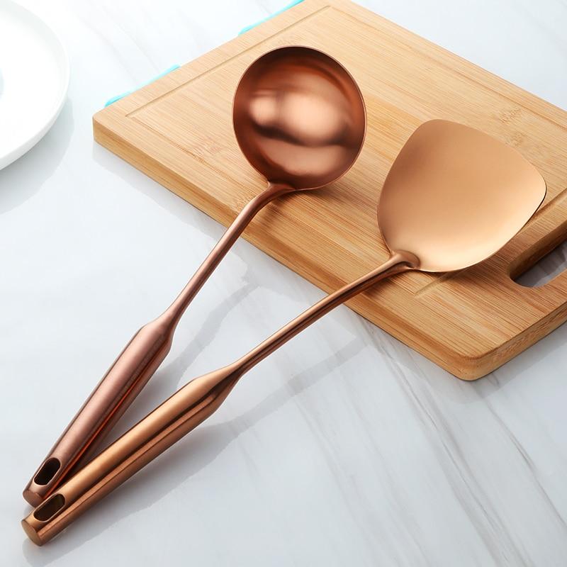 Spatula & Ladle Set Stainless Steel Rust-Resistant 15-Inch