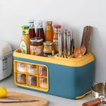 Spice Organizer 6 Compartments Transparent Detachable Container Removable Tray