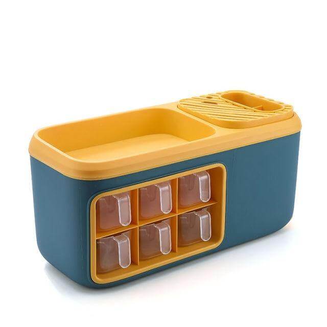 Spice Organizer 6 Compartments Transparent Detachable Container Removable Tray