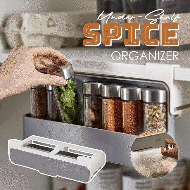 Spice Organizer Under-Shelf Pull-Out Holds 7 Jars