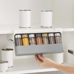 Spice Rack Adhesive Under-Shelf Space-Saving Holds 8 Jars