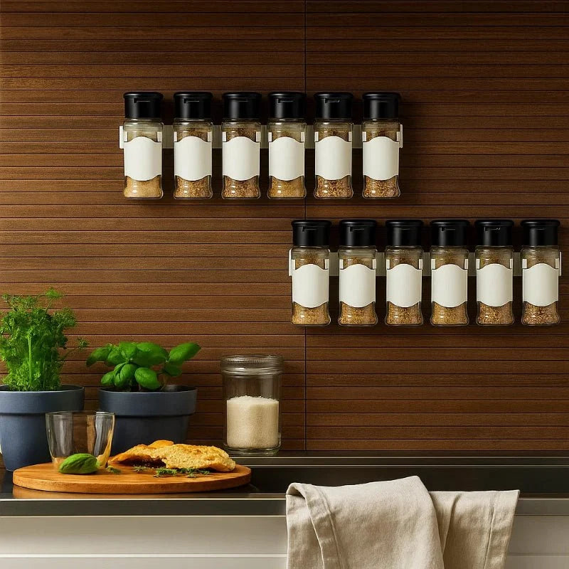 Spice Rack Wall-Mounted Self-Adhesive Space-Saving