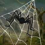Spider Web Decoration Kit Stretchable With Giant Spider