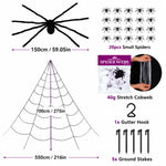 Spider Web Decoration Kit Stretchable With Giant Spider