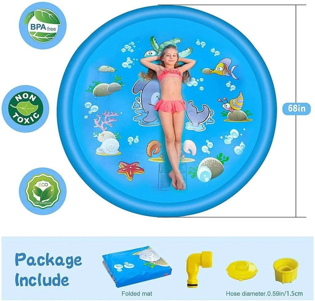 Splash Pad 68 Inch Adjustable Spray Shallow & Safe