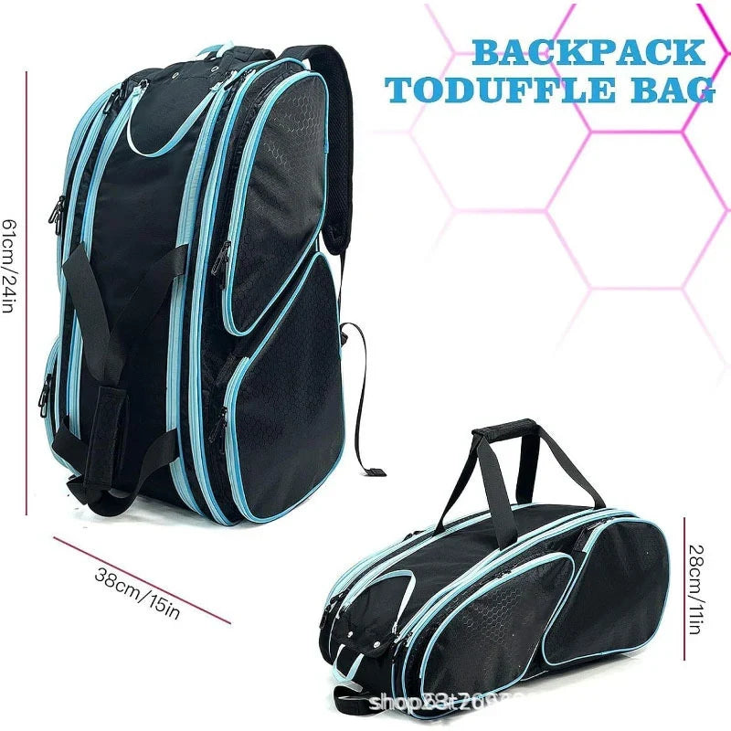Sports Duffel Bag Multi-Compartment Water-Resistant Adjustable Padded Shoulder Strap