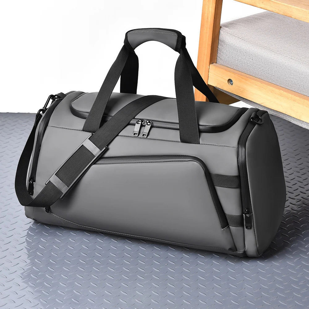 Sports Duffel Bag Sturdy Fabric Multiple Compartments & Adjustable Strap