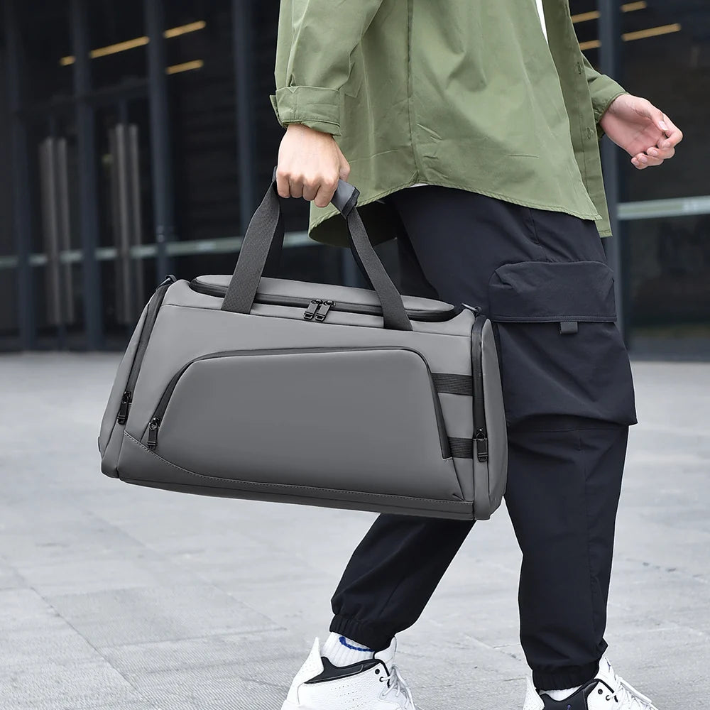 Sports Duffel Bag Sturdy Fabric Multiple Compartments & Adjustable Strap