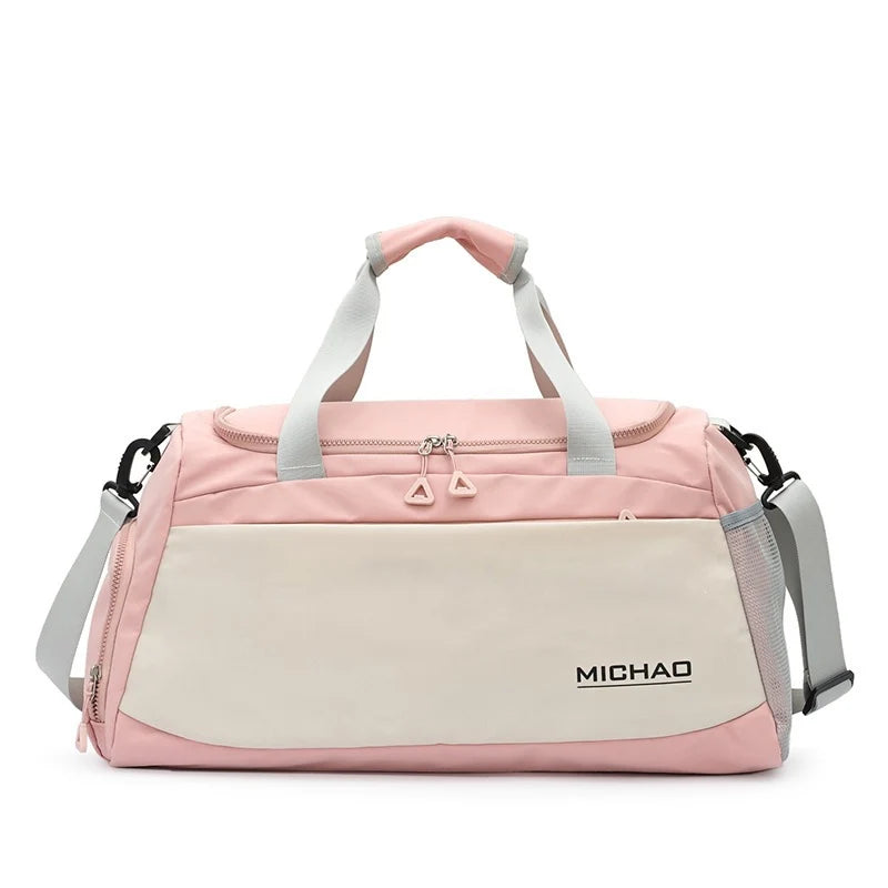 Sports Duffel Bag Water-Resistant Fabric Spacious Multiple Pockets