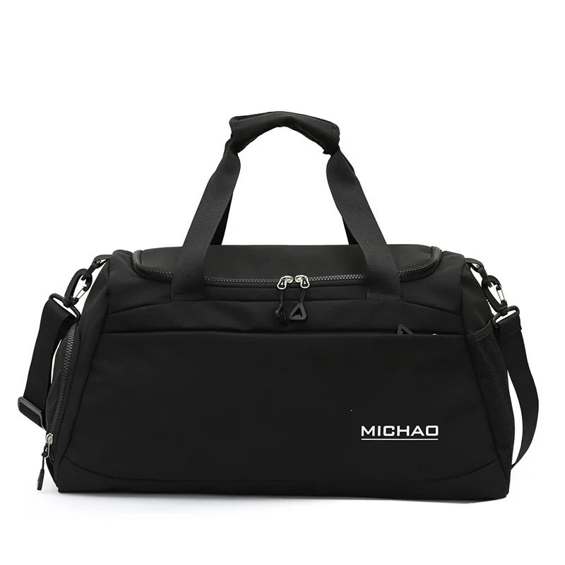 Sports Duffel Bag Water-Resistant Fabric Spacious Multiple Pockets
