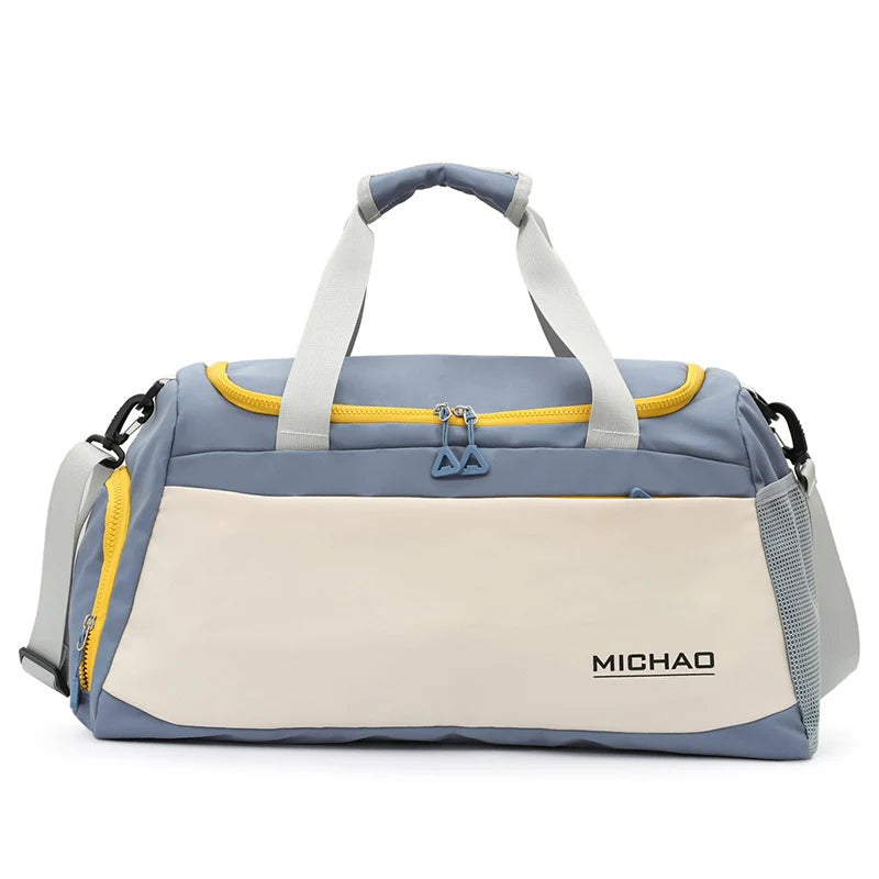 Sports Duffel Bag Water-Resistant Fabric Spacious Multiple Pockets