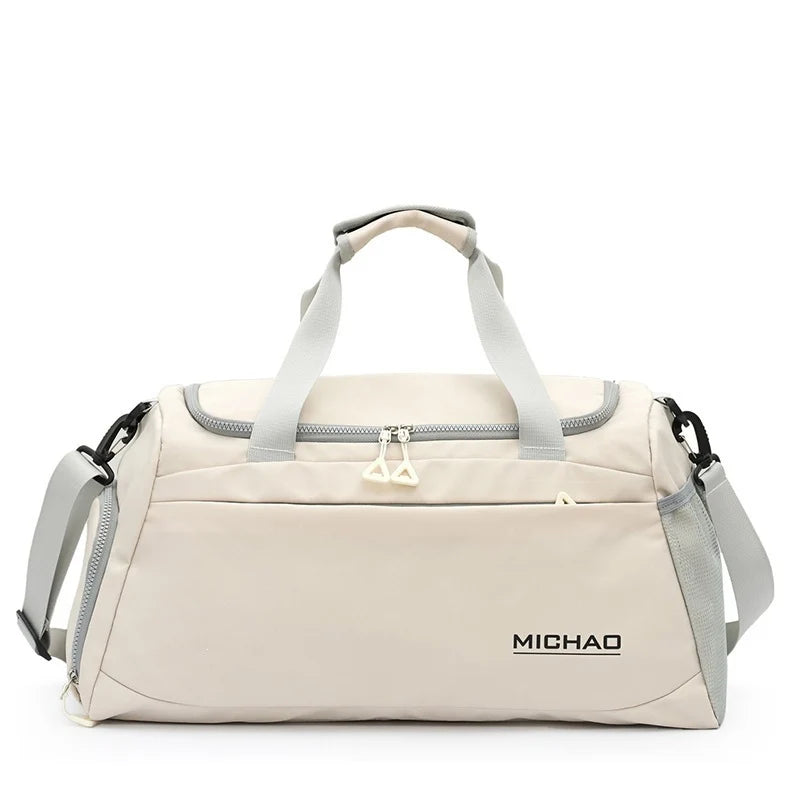 Sports Duffel Bag Water-Resistant Fabric Spacious Multiple Pockets