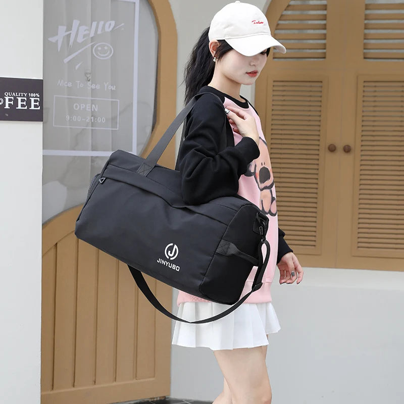 Sports Duffel Bag Water-Resistant Multiple Pockets & Adjustable Strap