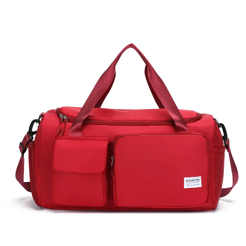 Sports Duffel Bag Water-Resistant Multiple Zippered Pockets Adjustable Strap