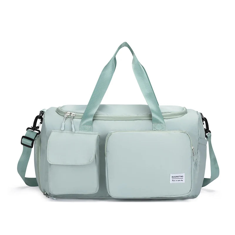 Sports Duffel Bag Water-Resistant Multiple Zippered Pockets Adjustable Strap