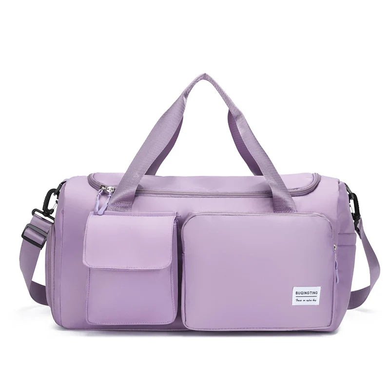 Sports Duffel Bag Water-Resistant Multiple Zippered Pockets Adjustable Strap