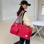 Sports Duffel Bag Water-Resistant Multiple Zippered Pockets Adjustable Strap