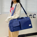 Sports Duffel Bag Water-Resistant Multiple Zippered Pockets Adjustable Strap
