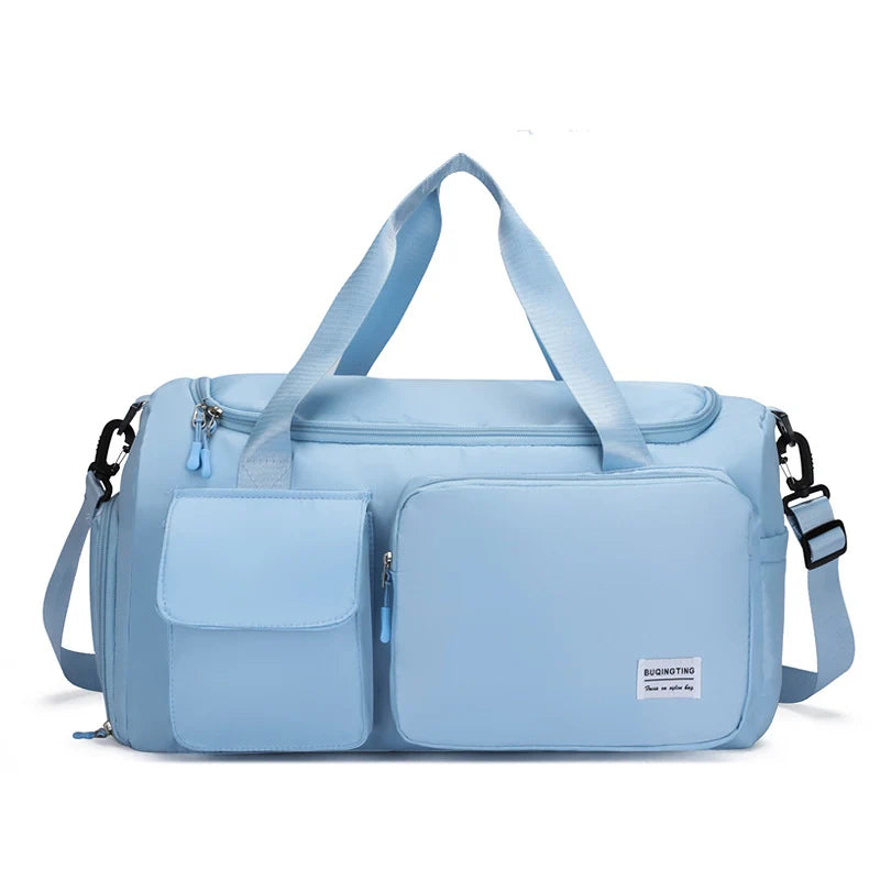 Sports Duffel Bag Water-Resistant Multiple Zippered Pockets Adjustable Strap