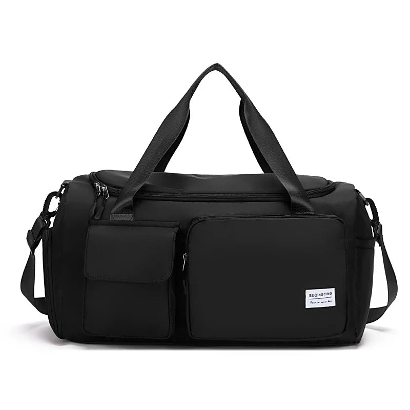Sports Duffel Bag Water-Resistant Multiple Zippered Pockets Adjustable Strap