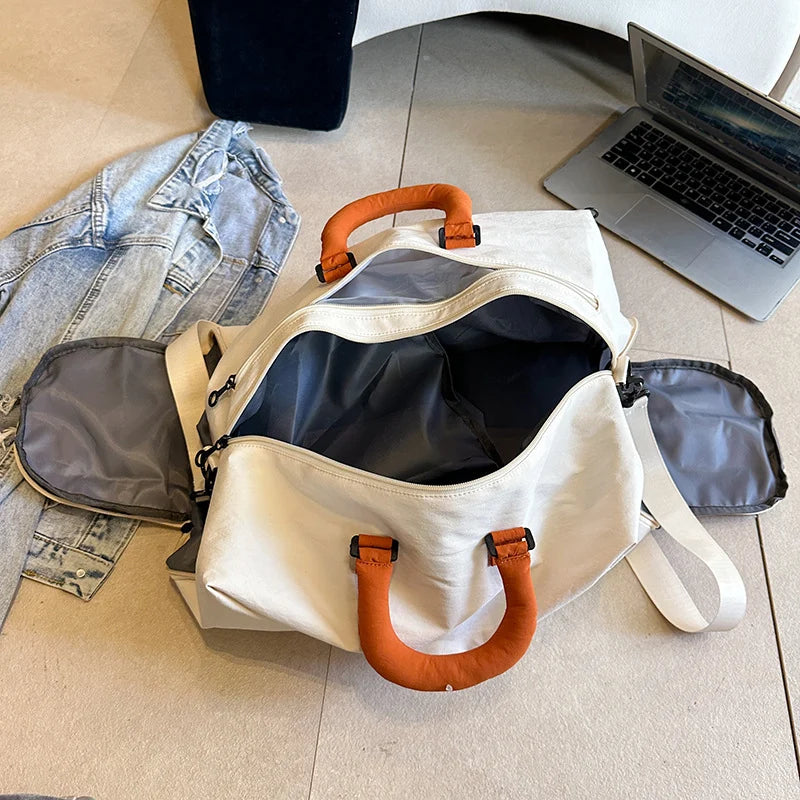 Sports Duffle Bag Large Capacity Multiple Compartments & Padded Handles